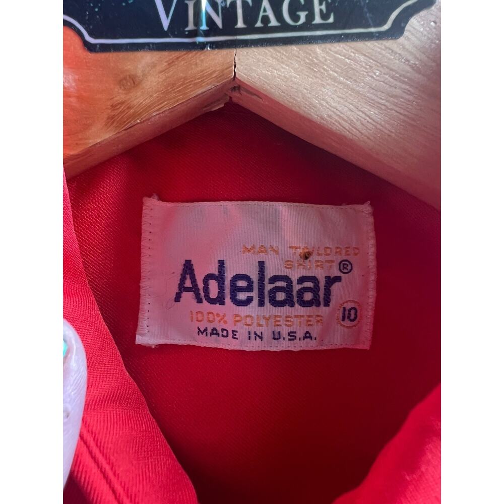 Adelaar Women's Vintage Career Blouse Button Up Long Sleeve USA Made Red Size 10 - Picture 3 of 5